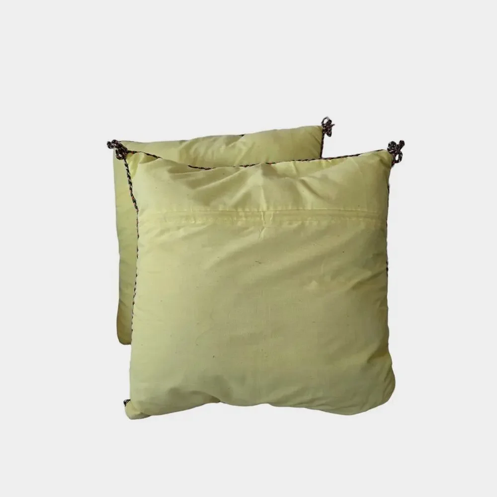 Oriental Design Throw Pillows With Washable Covers X2